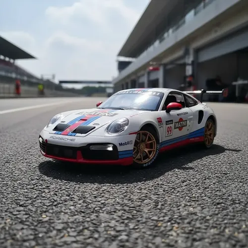 Miniatura Porsche 911 Genérica - Martini Branca Luz E Alarme