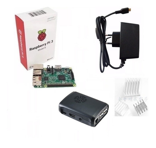 Imagem 2 de 2 de Kit Raspberry Pi3 Model B +fonte+case+dissipador Nota Fiscal