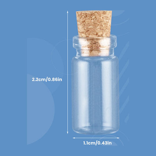 50 Uds Mini Botellas De Vidrio Con Tapones De Corcho Frascos