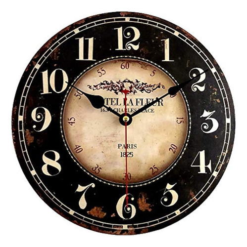 Relojes De Pared De 12 Pulgadas, Negros, Con Temática Antigu