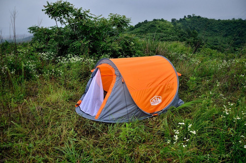 Carpa Autoarmable Automatica 2 Personas 15 Segundos Bolso Color Naranja
