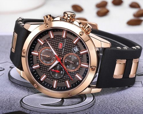 Relógio Masculino Original Dourado Minifocus Frete Gratis !!