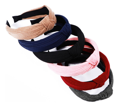 6 Diademas Anchas Y Lisas A La Moda De Frcolor, Turbante Con