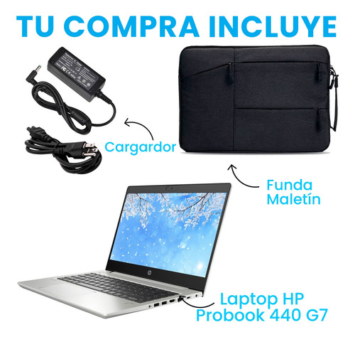 Laptop Hp Probook Core I5 10th 16gb Ram 512gb Ssd + Funda Plateado (Reacondicionado)