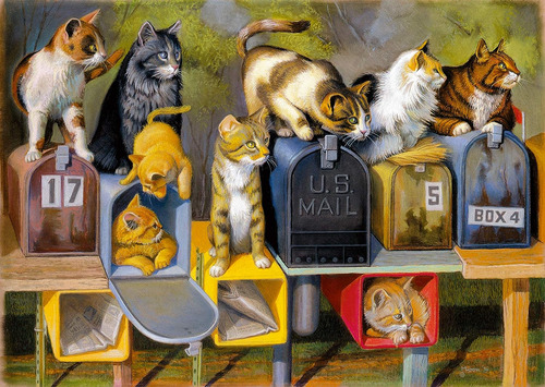 Rompecabezas Ravensburger Cat's Got Mail De 300 Piezas De Gr