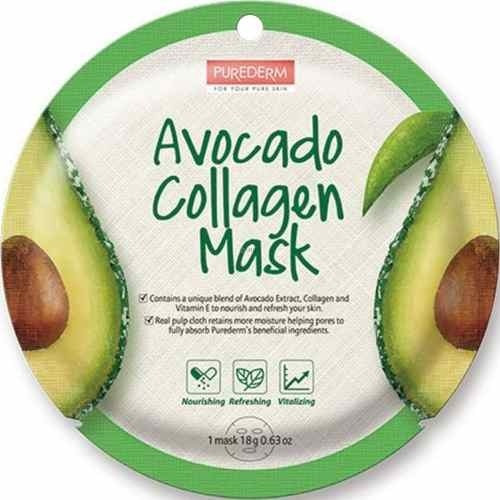 Mascarilla facial para piel Purederm Avocado Collagen Mask