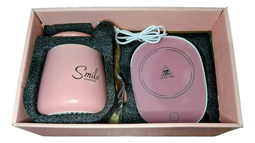 Taza Eléctrica Calentadora De Bebida Usb Rosa Smile