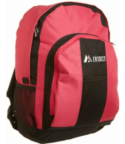 Everest Luggage Backpack With Front And Side Pockets Color Rosa Chicle Diseño De La Tela Liso