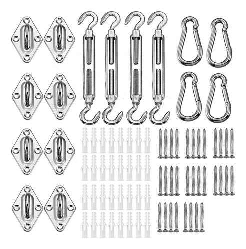 Kit De Instalación Para Malla Sombra Tensores Y Armella 80pz