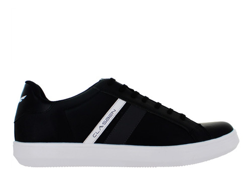 Clasben Tenis Casual Moda Confort Polipiel Negro Hombre 8376