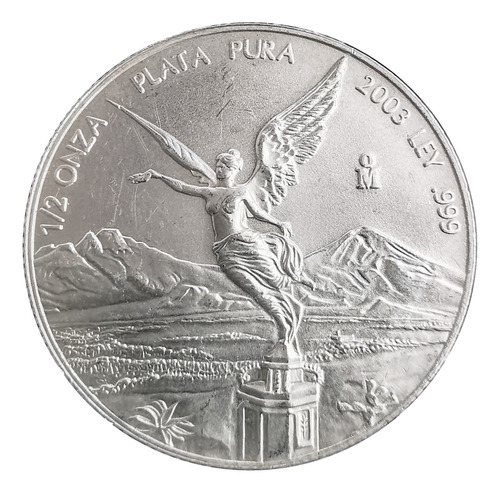 Moneda 1/2 Media Onza Fracción Libertad 2003 Plata Pura