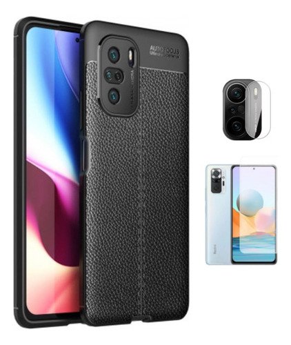 Case Cuero Autofocus Para Xiaomi Poco F3 / Mi 11i + Vidrios