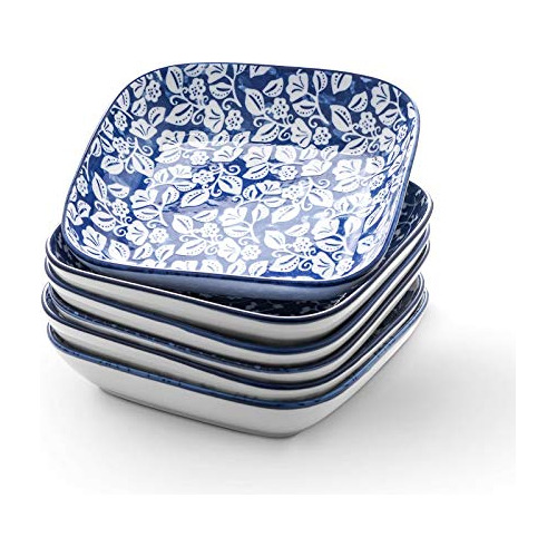 Selamica Platos De Cena Cuadrados De Porcelana De 8 Pulgadas