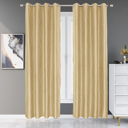 Cortinas blackout seda YRC alta calidad 264x240 Cm 2 paneles color beige