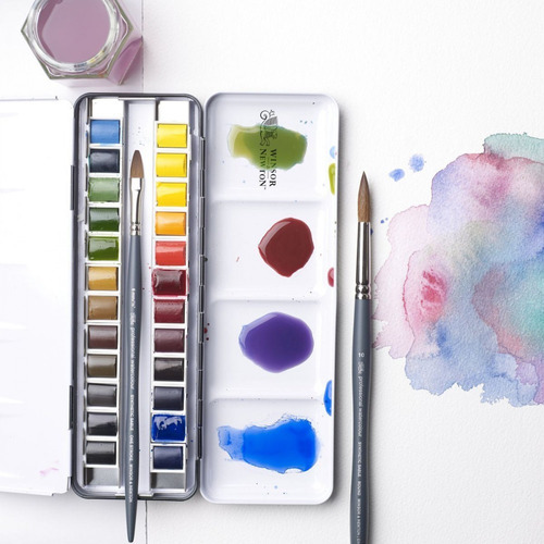 Acuarelas Profesionales Winsor & Newton 24 Pastillas