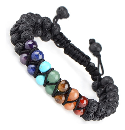 Massive Beads Pulsera De Macrame Con Cristales Naturales Par