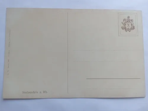 Alemania Postal Pintura Castillo Stolzenfels A. Rh. Arte