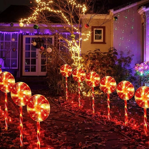 Luces De Navidad Estaca En Forma De Caramelo