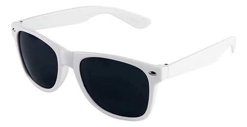 Anteojos Lentes De Sol Tipo Wayfarer Verano Blancos X25 U Lente Negro Varilla Blanco Armazón Blanco