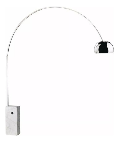 Lampara De Pie Arco Cromo Moderna Marmol 68kg E27 Bca/neg 