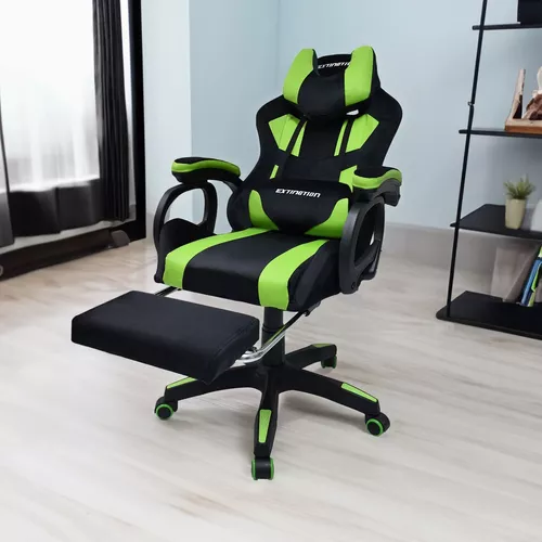 Silla Gaming Verde con Masajeador Lumbar