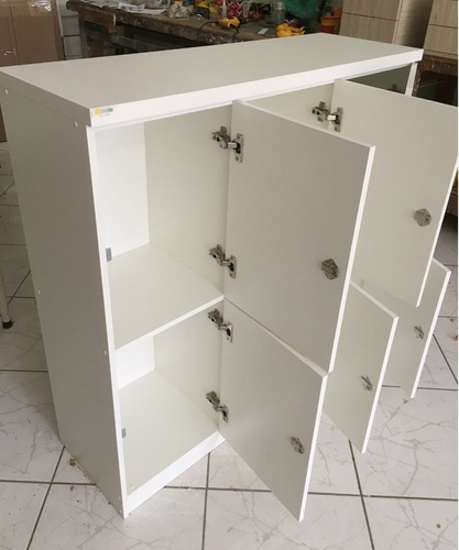 Armário 6 Nichos Para Vestiário Academia Guarda Volume Mdf Cor Branco