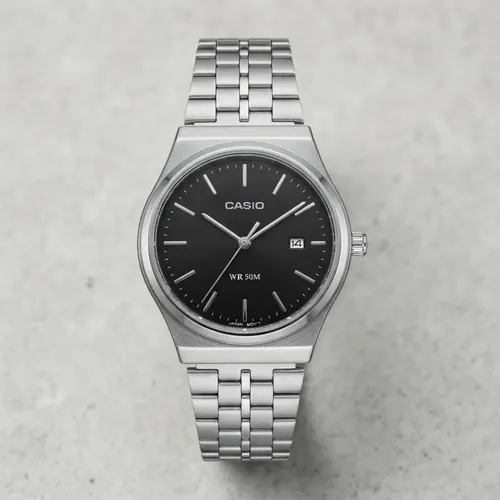 Casio Vintage Relógio Casio Unissex Redondo Vintage Prateado Preto Premium Pratea