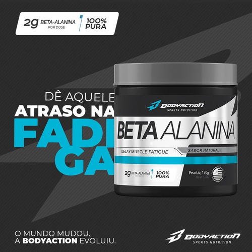 100% Pure Beta Alanina 130g Bodyaction Sabor Natural