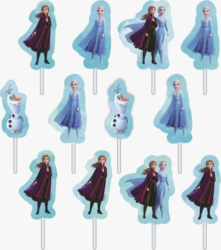 Topo De Bolo Personagens Piffer Frozen Tegs De 12 Unidades