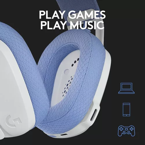 Logitech G435 Lightspeed Blanco y Lila - Auriculares gaming inalámbricos