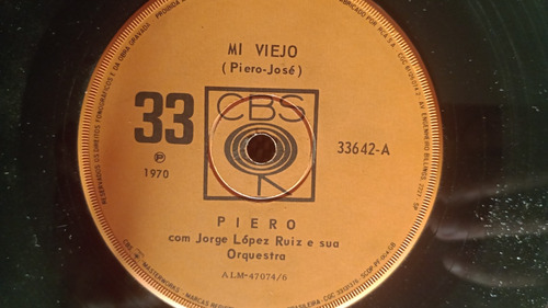Vinilo Simple Piero Año 1970: Mi Viejo, Edición Brasilera