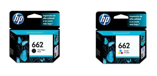 Kit De Tintas Hp 662 1 Negro + 1 Tricolor