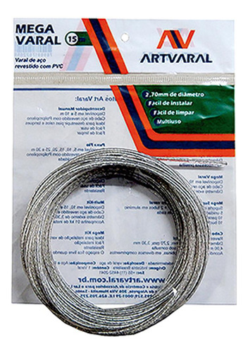 Varal De Aco Mega 15mt 2,7mm