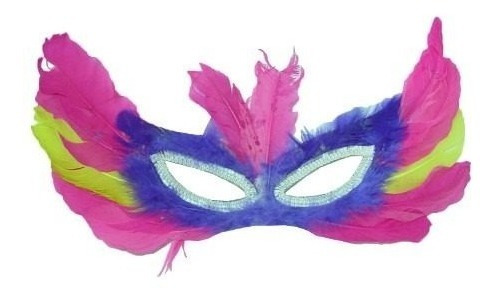50 Mascaras Festa Carnaval Baile Folia Fanta Penas Coloridas