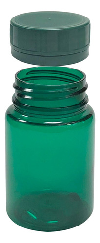 Pote Para Cápsulas Pet 75ml C/ Tampa Lacre (100 Unid) Sabor Verde