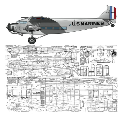 Plano Rc Ford Tri Motor Env: 2000mm  Pdf (envio X Mail)