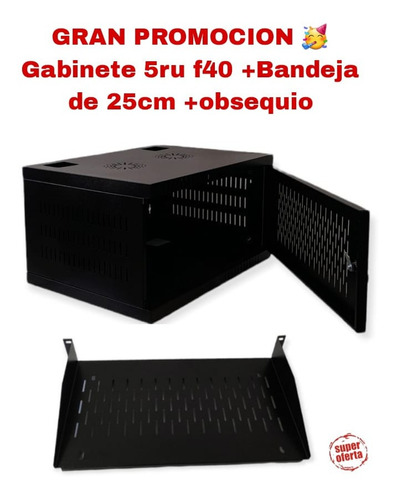 Rack Gabinete 5ru Pared Con Bandeja