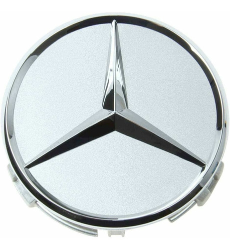 Tapa Centro Llanta Mercedes Benz 75mm Plateada