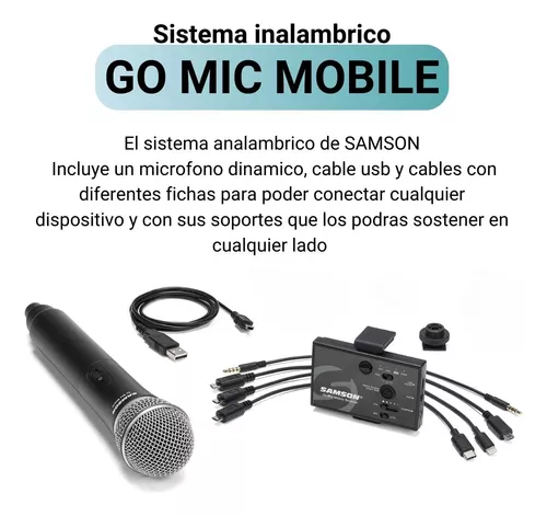 Sistema De Microfono Inalambrico P/ Celulares Samson Gmmslav