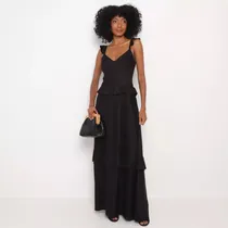 Comprar Vestido Longo Com Babados Mercatto 