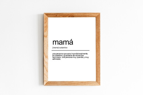 Cuadro Definición Mamá Regalo Dia De La Madre- Madrid Deco