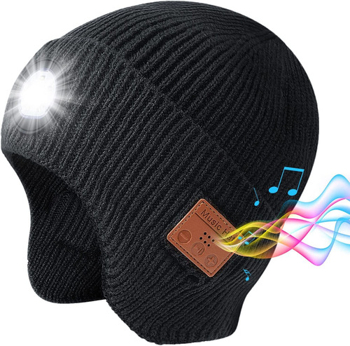 Gorro Con  Con Luz Y Auriculares, Micrófono Integrado ...