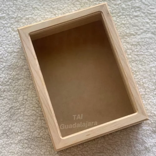 Caja De Madera Con Tapa De Vidrio Chica 26cm X 19.5cm Regalo