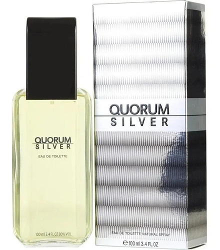 Perfume Quorum Silver Antonio Puig para hombre Edt, 100 ml, volumen por unidad de 100 ml