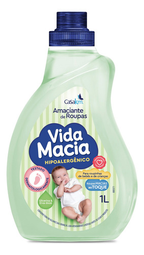 Amaciante Roupa Bebê Glicerina & Erva Doce Vida Macia 1 L