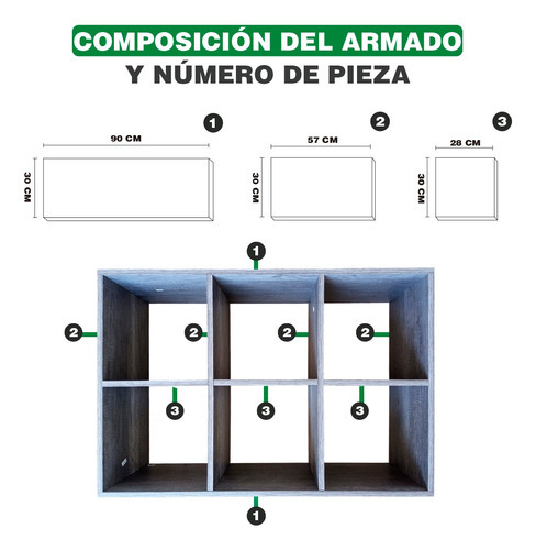Imagen 8 de 10 de Organizador De 6 Cubos Armable Estilo Minimalista Color Lombardia