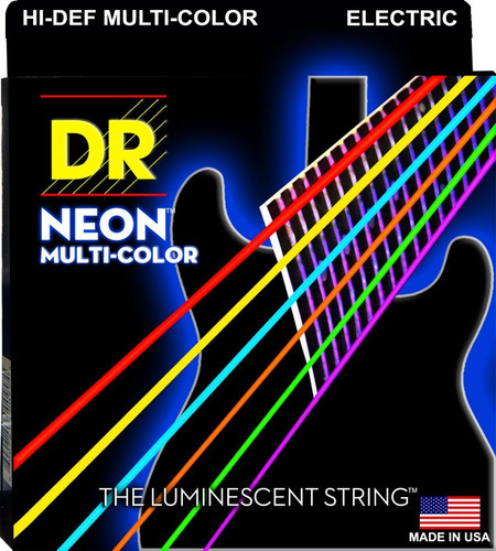 Encordoamento Guitarra Dr Strings Neon Multicor 09 Colorida