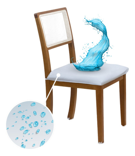 Kit 10 Unidades Capa Para Assento De Cadeira Sala De Jantar Cor Branco Desenho Do Tecido Impermeável