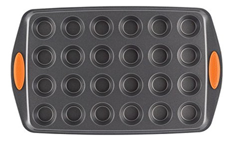 Molde Para Muffins Con 24 Cavidades Asas De Silicona Naranja Gris Oscuro
