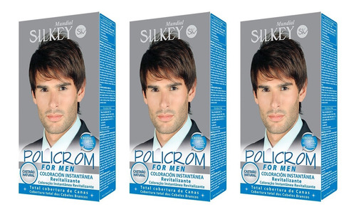 3 Tinturas Silkey Policrom For Men - Coloración Masculina 